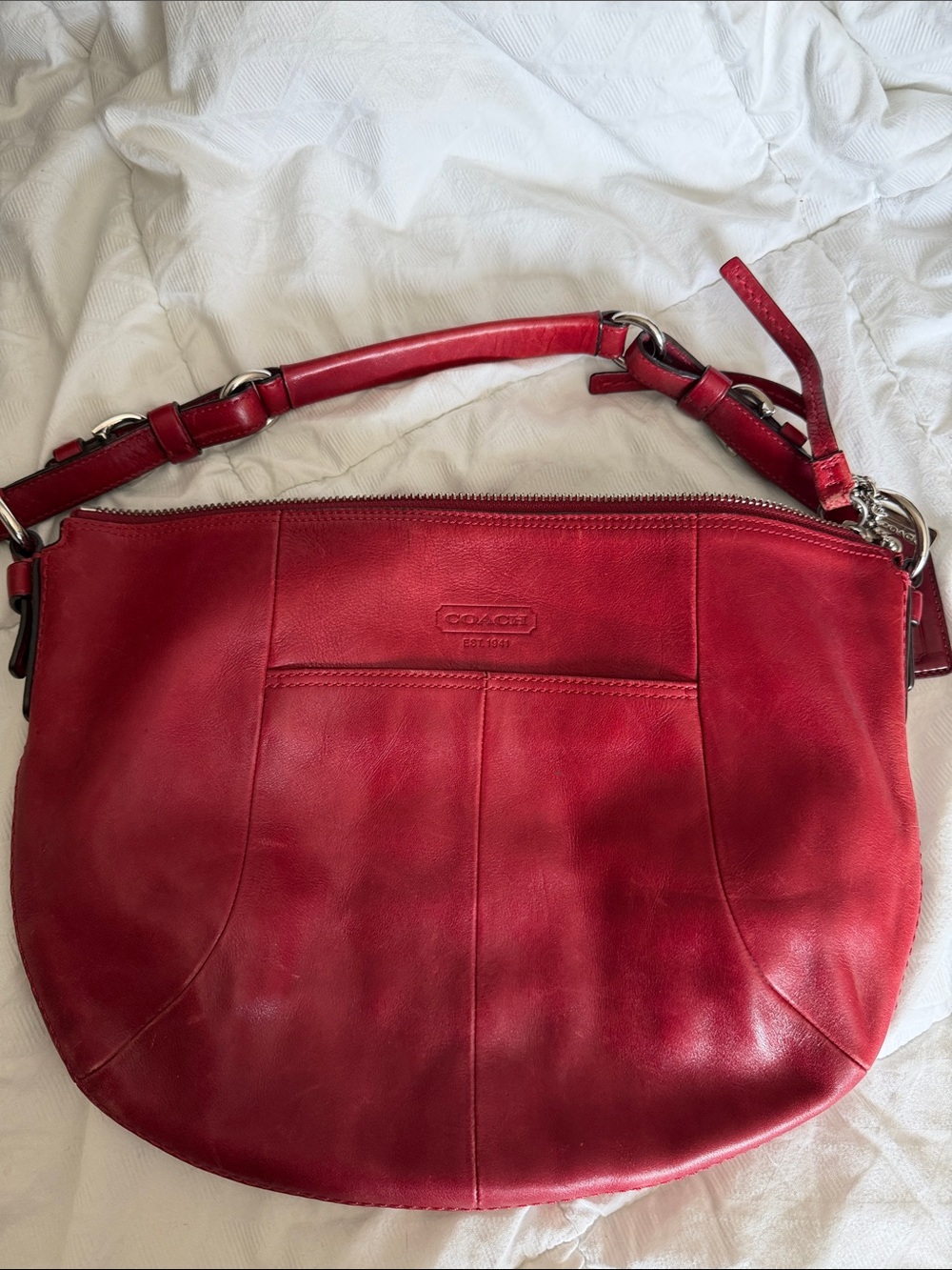 Vintage Coach Red Leather Hobo Bag - Coach